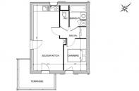 Plan T2 38m²